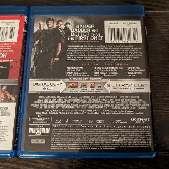 LIKE NEW Expendables 1 & 2 Blu-ray movies - Picture 8 of 11